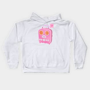 Cute Pink Aesthetic Vintage Radio Kids Hoodie